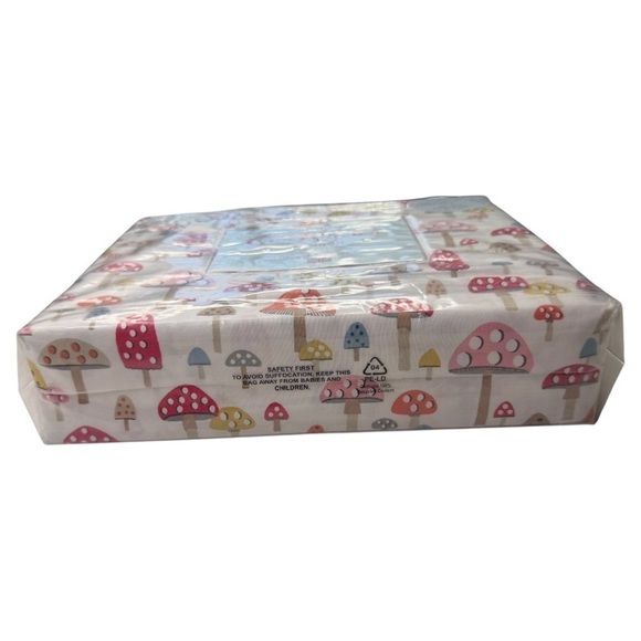 Cath Kidston Mini Mushrooms Russet Twin 3-Piece Cotton Percale Sheet Set NWT - Picture 7 of 10